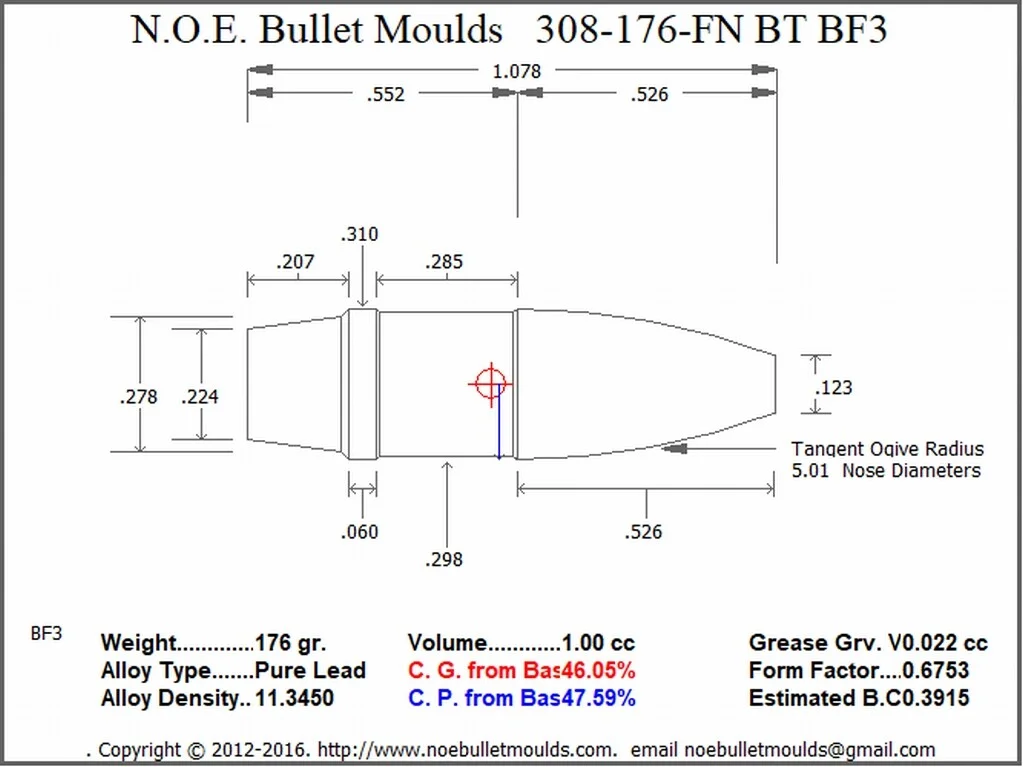 308-176-FN-BF3 2 Cavity BT Brass - Image 2
