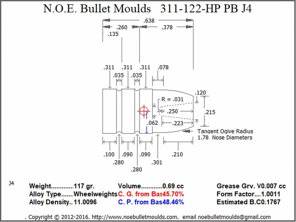 311-122-FN-J4 4 Cavity RG4 PB Brass - Image 2