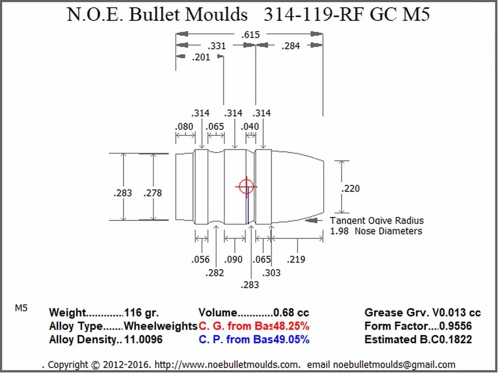 314-119-RF-M5 2 Cavity GC Brass - Image 2