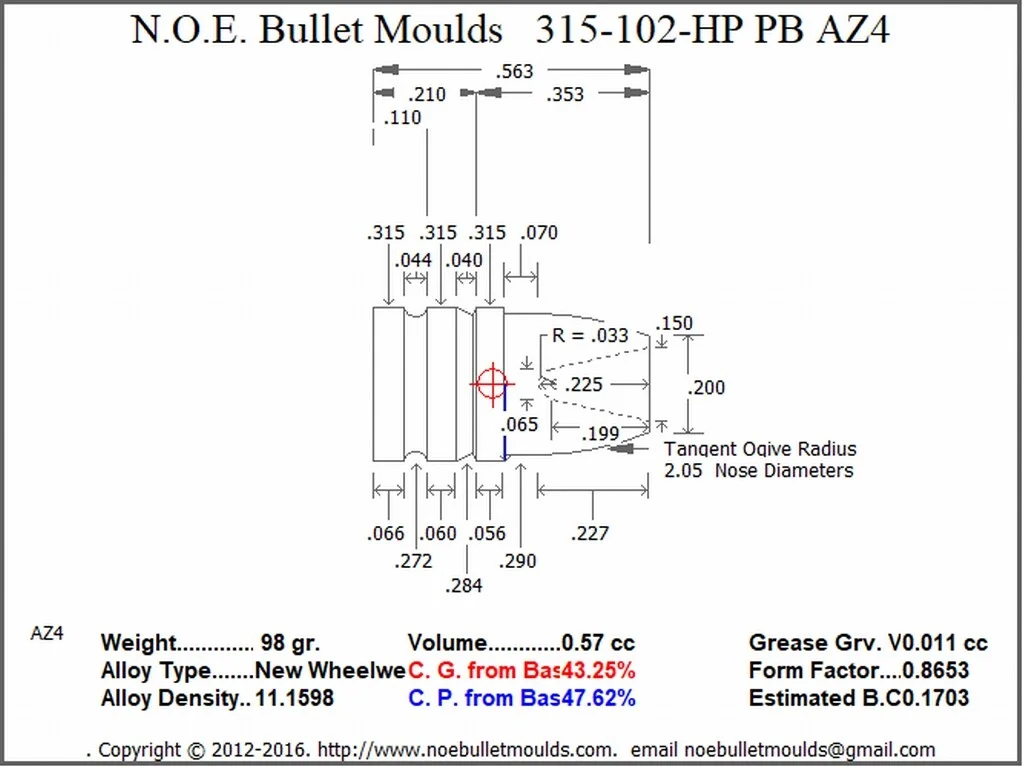 315-102-SWC-AZ4 4 Cavity RG4 PB Brass - Image 2