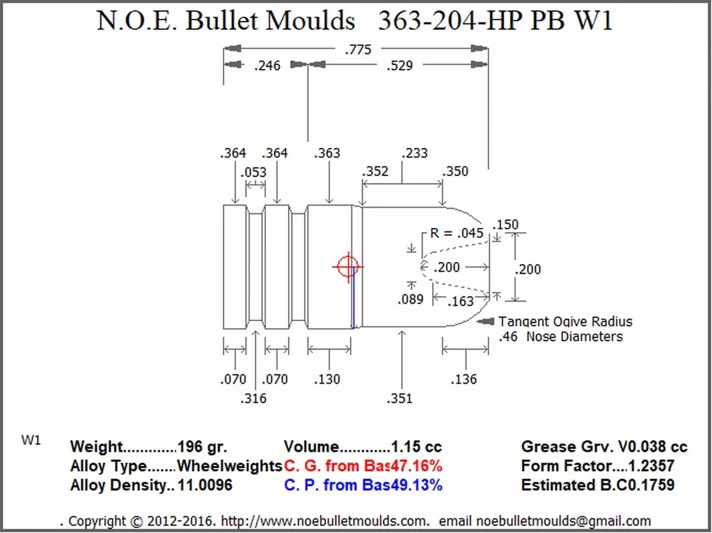 363-204-RN-W1 4 Cavity RG4 PB Brass - Image 2