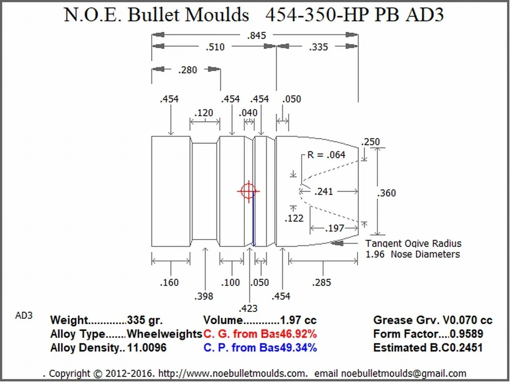 454-350-RF-AD3 4 Cavity RG4 PB Brass - Image 2