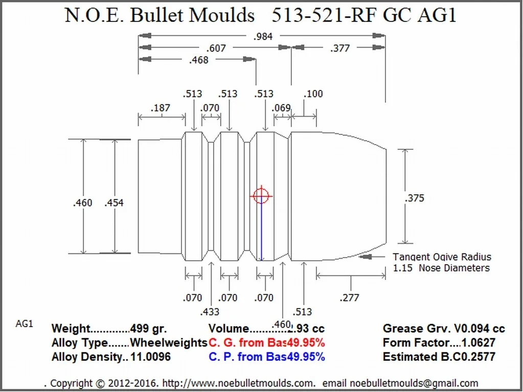 513-521-RF-AG1 3 Cavity GC Brass - Image 2