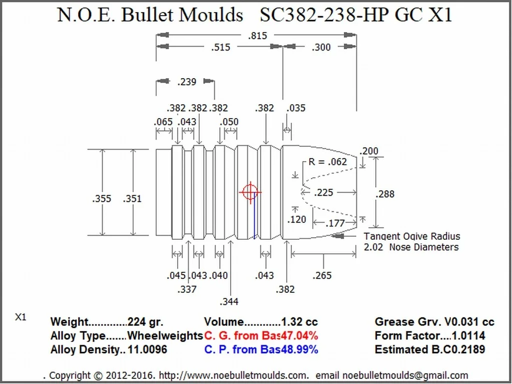SC382-238-RF-X1 4 Cavity RG4 GC Brass - Image 2