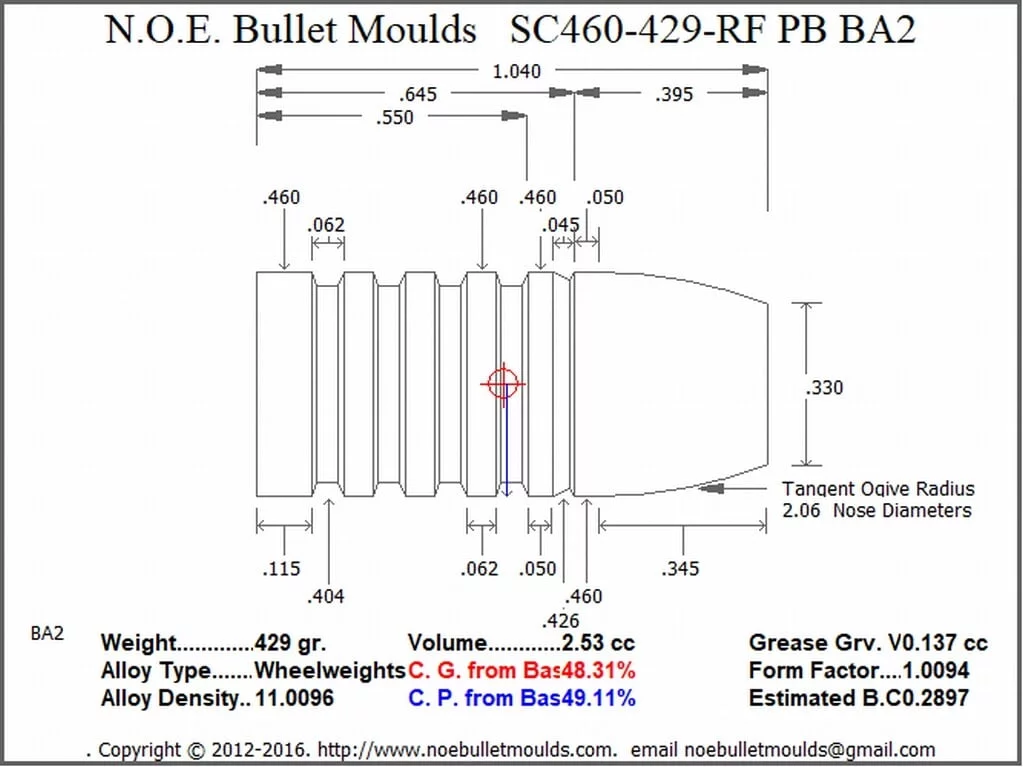 SC460-429-RF-BA2 4 Cavity PB Brass - Image 2