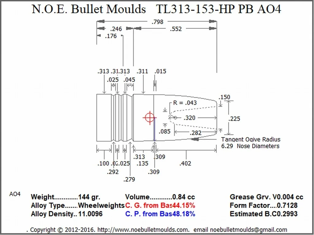 TL313-153-RF-AO4 4 Cavity RG4 PB Brass - Image 2