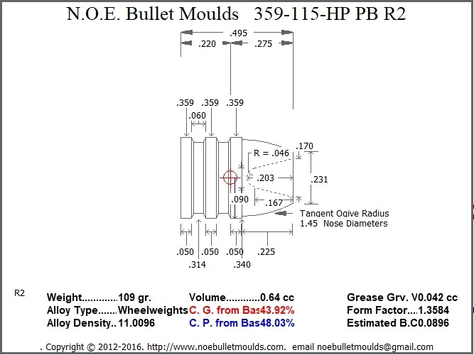 359-115-RF-R2 2 Cavity RG2 PB Brass - Image 2