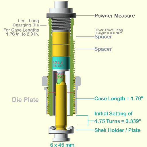 Entonnoir à Poudre LEE Pour Douilles De .22 à .45
