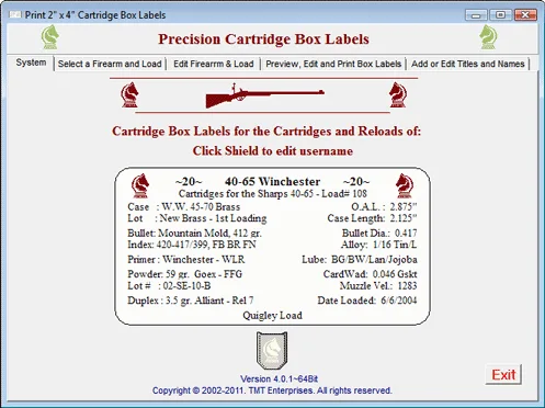PSS005 Cartridge Box Labels